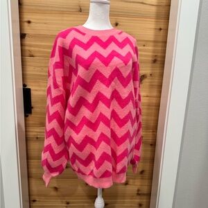 Fun Chevron Pink Sweater XL